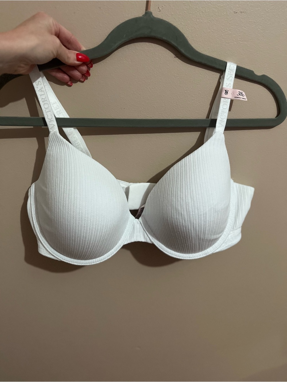 Victoria's Secret White Ribbed Molded Underwire Bra